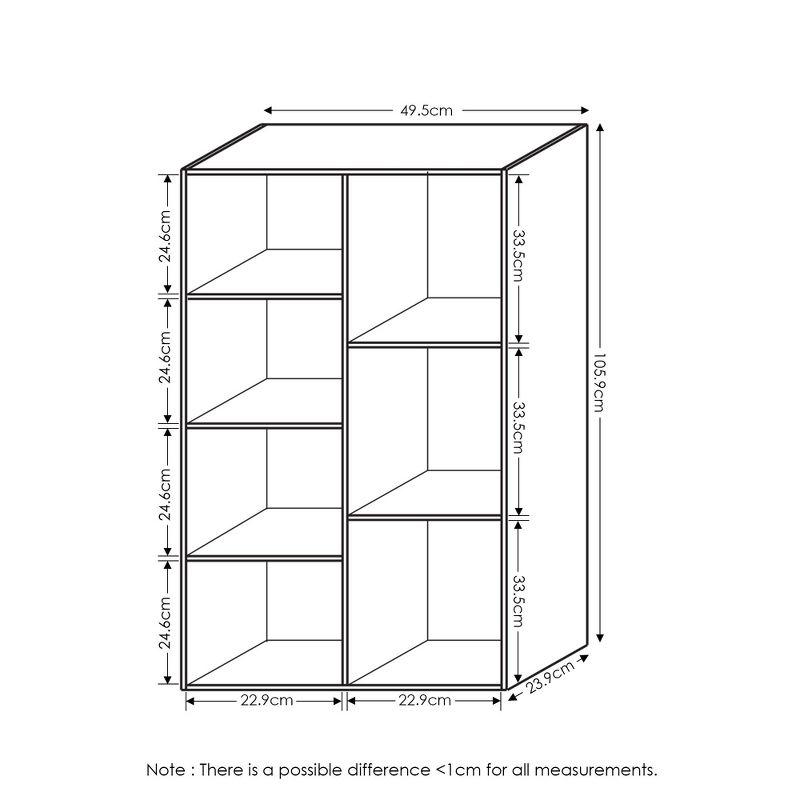 Furinno 7-Cube Reversible Decorative Bookshelf Open Bookcase Storage Shelf Display Cabinet for Kids Room&Living Room&Home Office,White/Pink