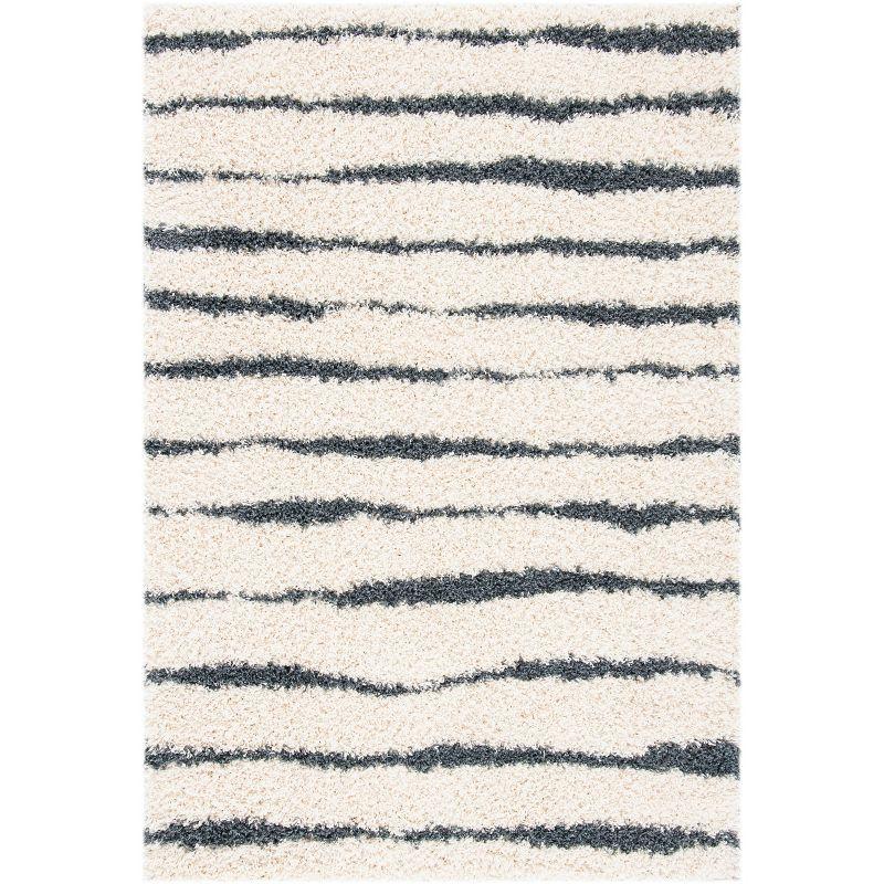 Venus Shag VNS603 Power Loomed Indoor Area Rug - Ivory/Dark Grey - 8'x10' - Safavieh