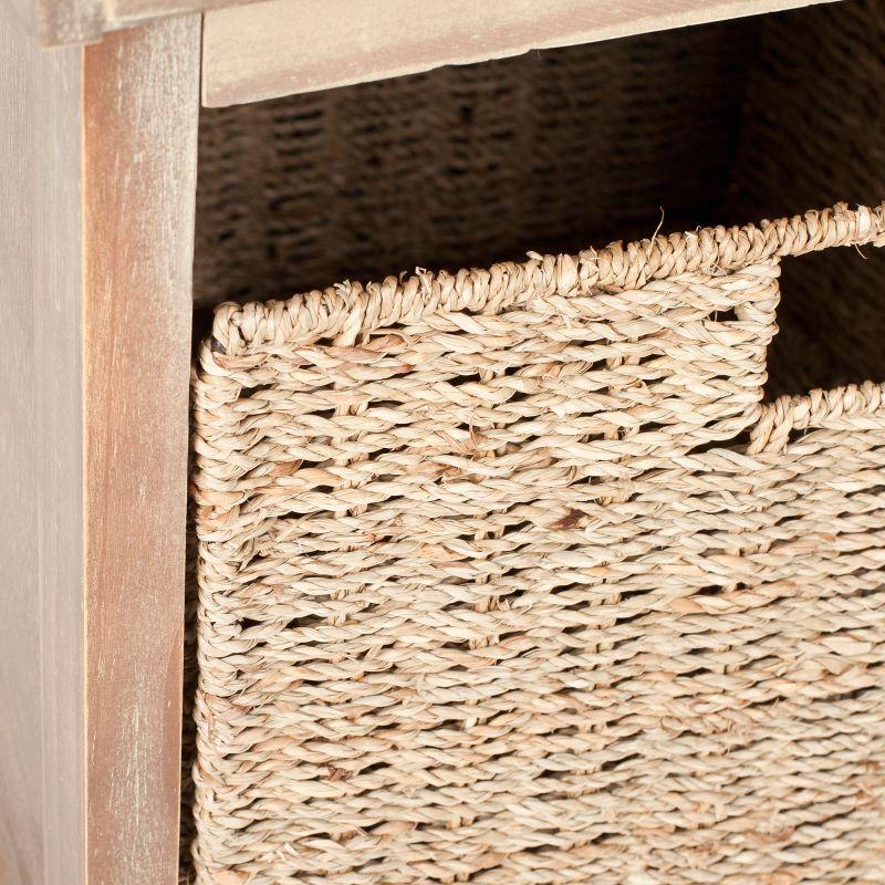Lonan Wicker Storage Bench - Washed Natural Pine - Safavieh