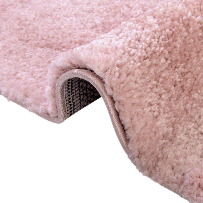 Calabasas Chic Pink Round Shag Area Rug for Kids