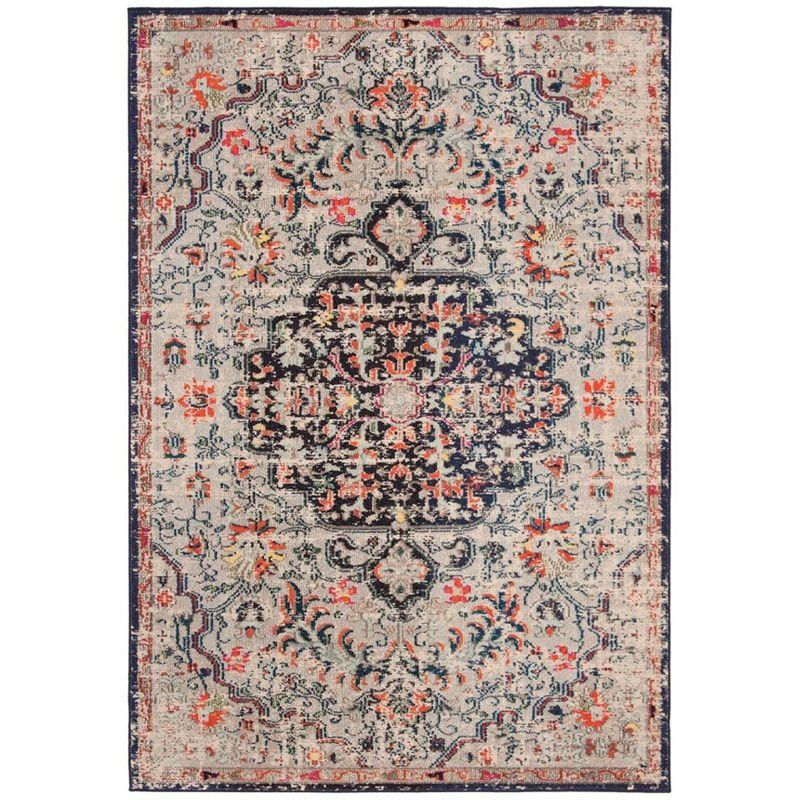 Madison MAD447 Power Loomed Indoor Area Rug - Beige/Black - 6'x9' - Safavieh.