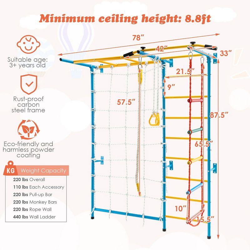 Costway 7 in 1 Kids Indoor Gym Playground Swedish Wall Ladder Children Home Climbing Gym