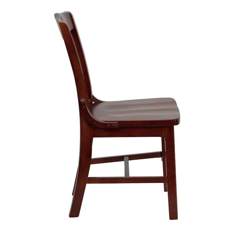 Elegant Mahogany Wood Vertical Slat Side Chair in Rich Brown