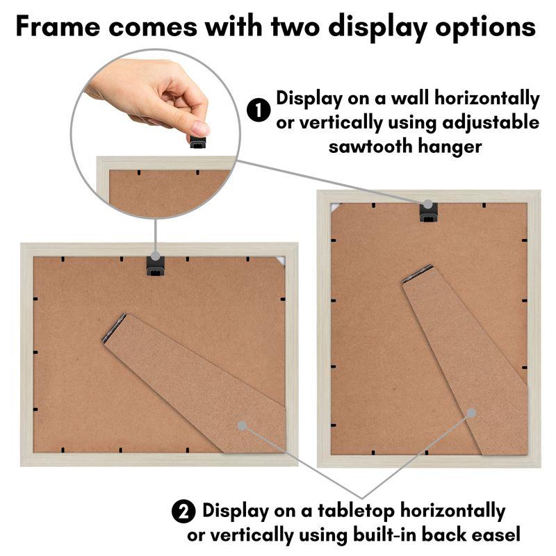 Americanflat 9x12 Picture Frame with Shatter-Resistant Glass - Use as 6x8 Frame with Mat or 9x12 Frame Without Mat - Signature Collection - Light Wood