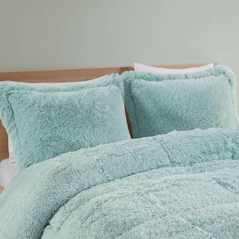 Intelligent Design Leena Shaggy Long Faux Fur Comforter Mini Set