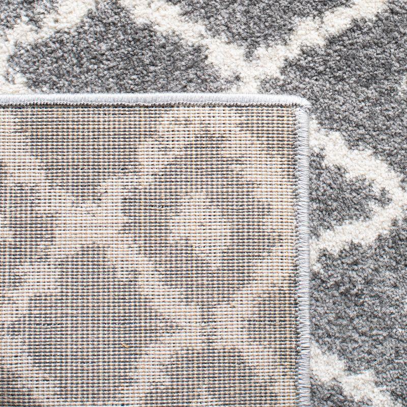 Gray Geometric 8' x 10' Hand-Knotted Synthetic Area Rug