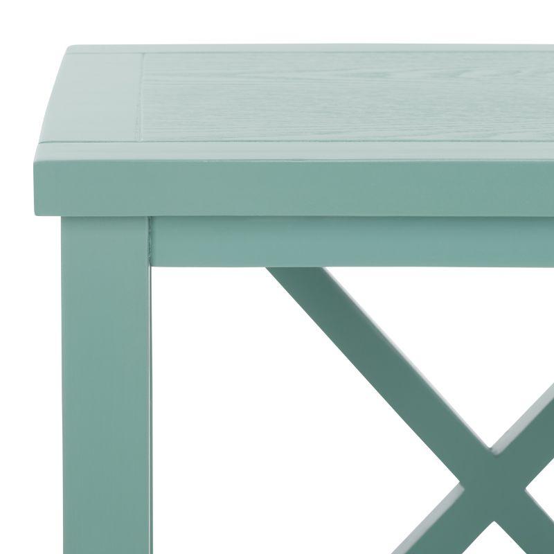 Candace Cross Back End Table - AMH6523E - Dusty Green - Safavieh Couture