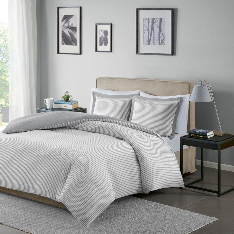 Hayden Twin Gray Microfiber Reversible Duvet Cover Set