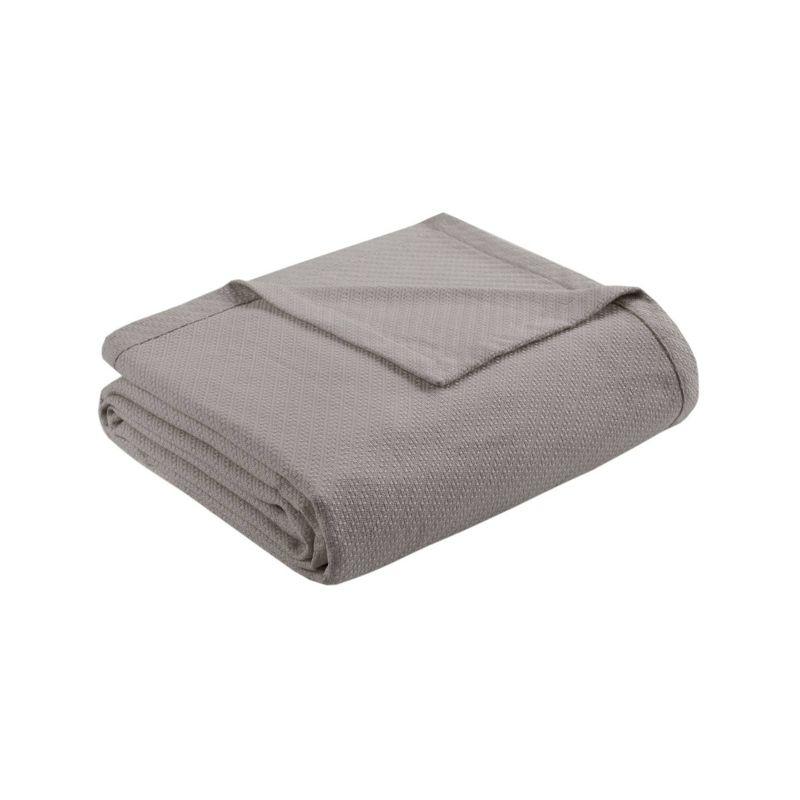 Twin Gray Liquid Cotton Machine Washable Blanket