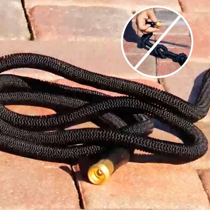 Xhose Pro 50 Foot Expandable Garden Hose with Brass Nozzle, Lightweight and Kink Free
