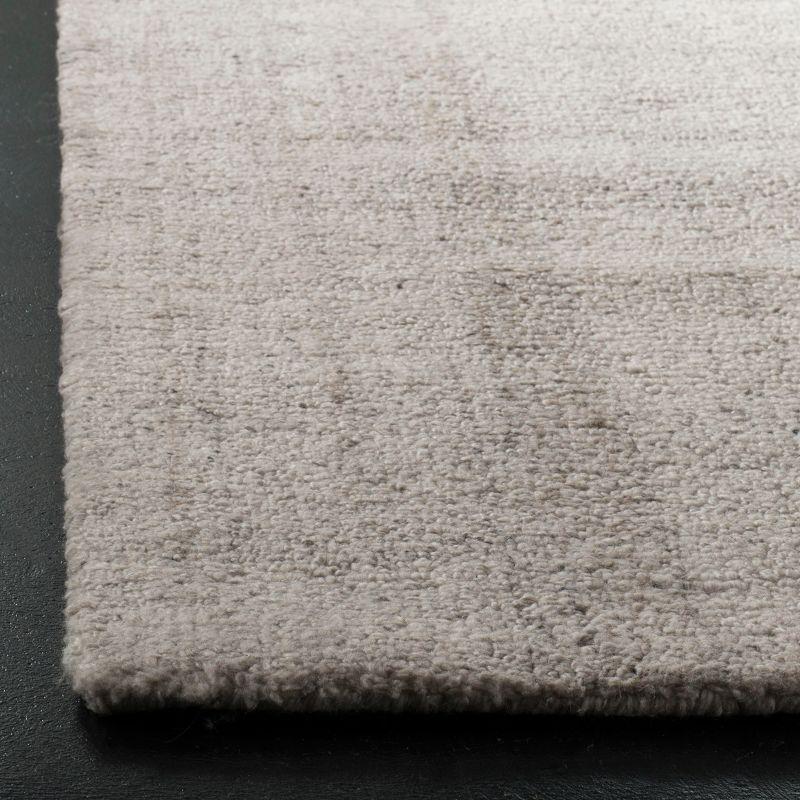 Handmade Abstract Light Grey Square Area Rug - 47" Wool & Viscose Blend