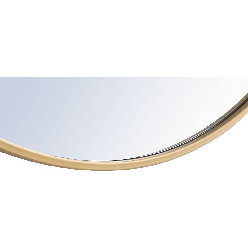 Elegant Lighting Metal frame Round Mirror 42 inch Silver finish