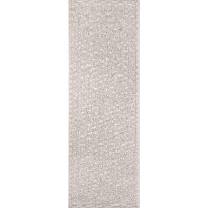 Boothbay Traditional Tufted Gray Synthetic Runner Rug - 90"x31"