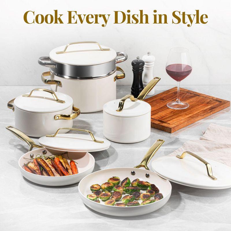 Gotham Steel Gotham Steel Modern Collection 11 Pc Cream Nonstick Cookware Set