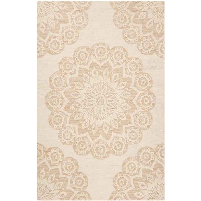 Blossom BLM108 Hand Tufted Indoor Area Rug - Ivory/Beige - 6'x9' - Safavieh