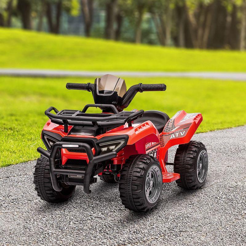 Aosom Kids Ride-on ATV Four Wheeler Car with Real Working Headlights, 6V Battery Powered Motorcycle for 18-36 Months, Black