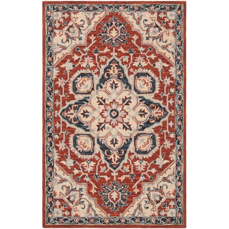 Heritage HG922 Hand Tufted Area Rug - Red/Black - 4'x6' - Safavieh.
