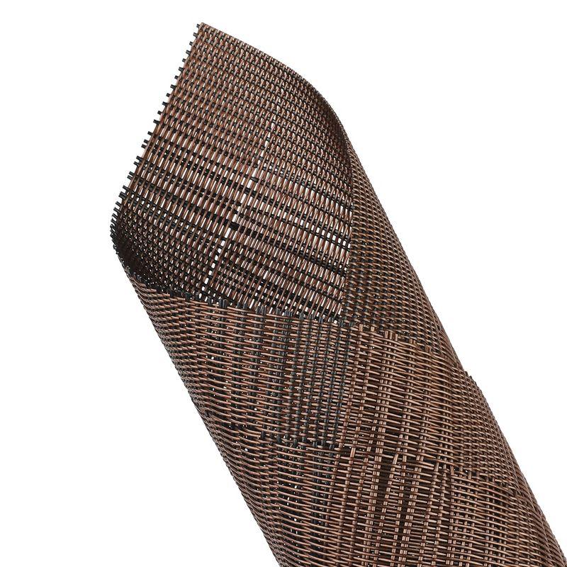 Unique Bargains Dining Table Heat-Resistant Woven PVC Placemats 18 x 12 Inches 6 Pcs Coffee
