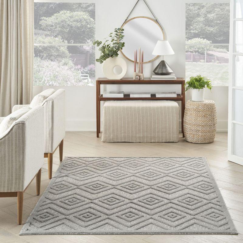 Nourison Versatile Solid Diamond Indoor Outdoor Flatweave Area Rug