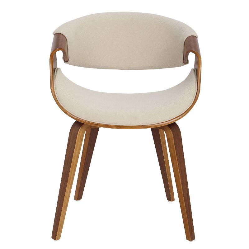 Curvo Mid-Century Modern Dining Accent Chair Cream - Lumisource: Upholstered, Wood Legs, Polyester