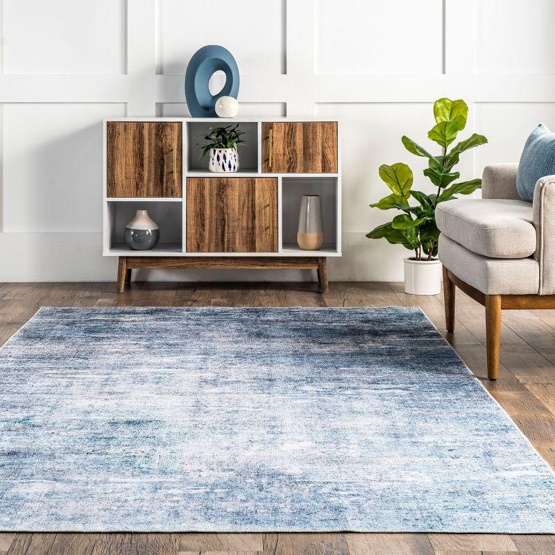 Nuloom Katia Modern Abstract Pet Friendly Machine Washable Area Rug, 5' x 8', Blue