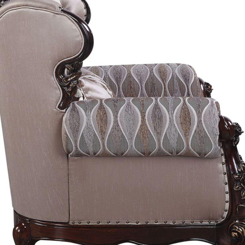 Acme Furniture 92" Benbek Sofa Fabric and Antique Oak Finish: Leather Upholstery, Wood Frame, Includes Accent Pillow