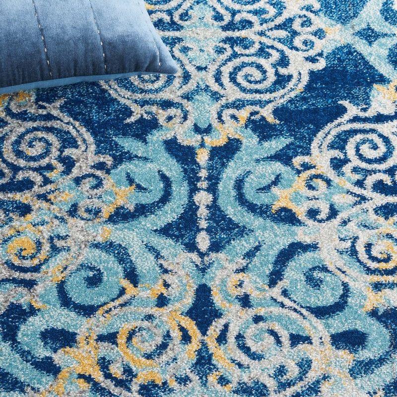 Royal Light Blue Synthetic 8' x 10' Hand-Knotted Area Rug