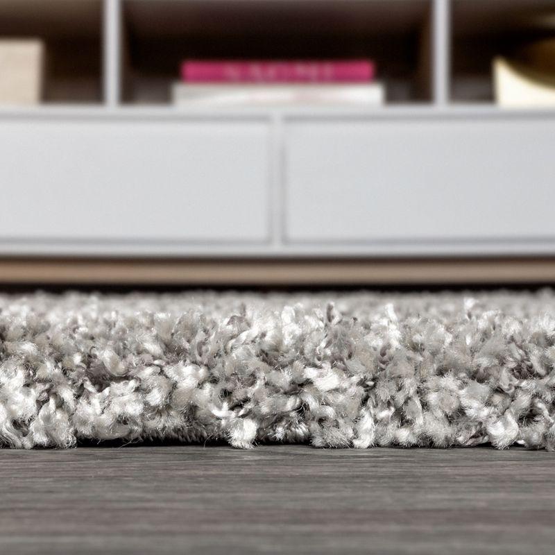 2'x8' Mercer Shag Plush Tassel Moroccan Geometric Trellis Area Rug, Grey/Cream - JONATHAN Y