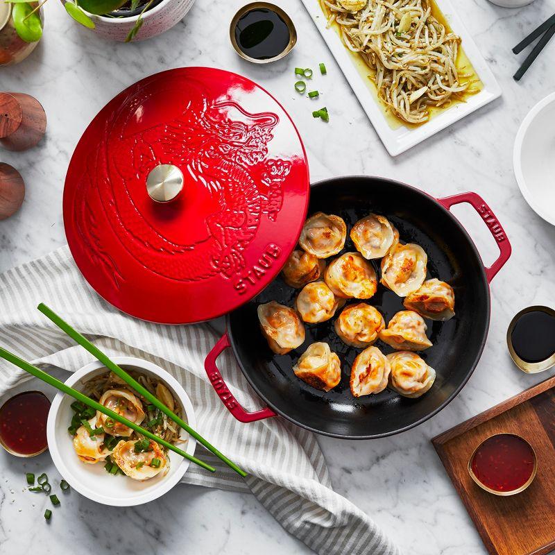 Staub ® 2.5-Qt. Cherry Cast Iron Saute Pan with Dragon Lid