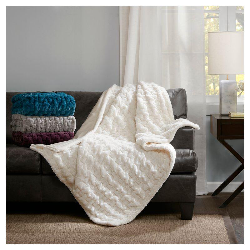 Ruched Fur Throw