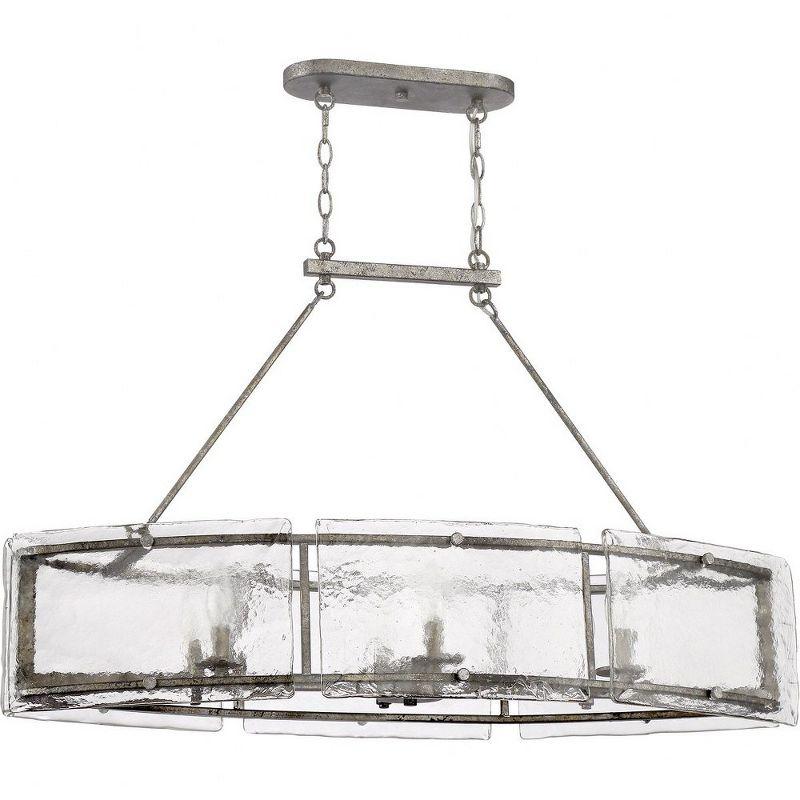 Quoizel Lighting Fortress 6 - Light Island Pendant Light in  Mottled Silver