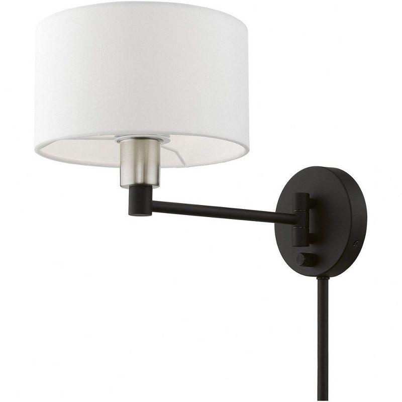 Livex Lighting 1 - Light Wall Light in  Black/Brushed Nickel