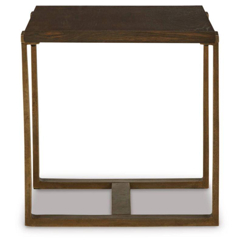 Balintmore Contemporary 22" Rectangular End Table in Brown and Gold