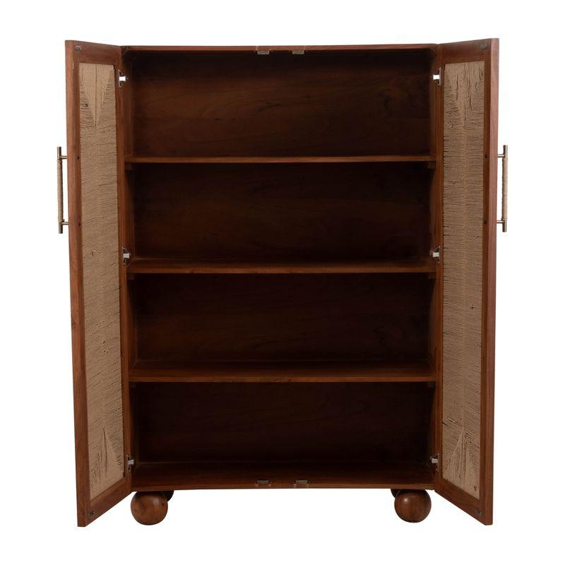 Sagebrook Home 60" Acacia Wood Armoire Brown: Contemporary Hand-Painted, Fixed Shelf, Metal Hardware