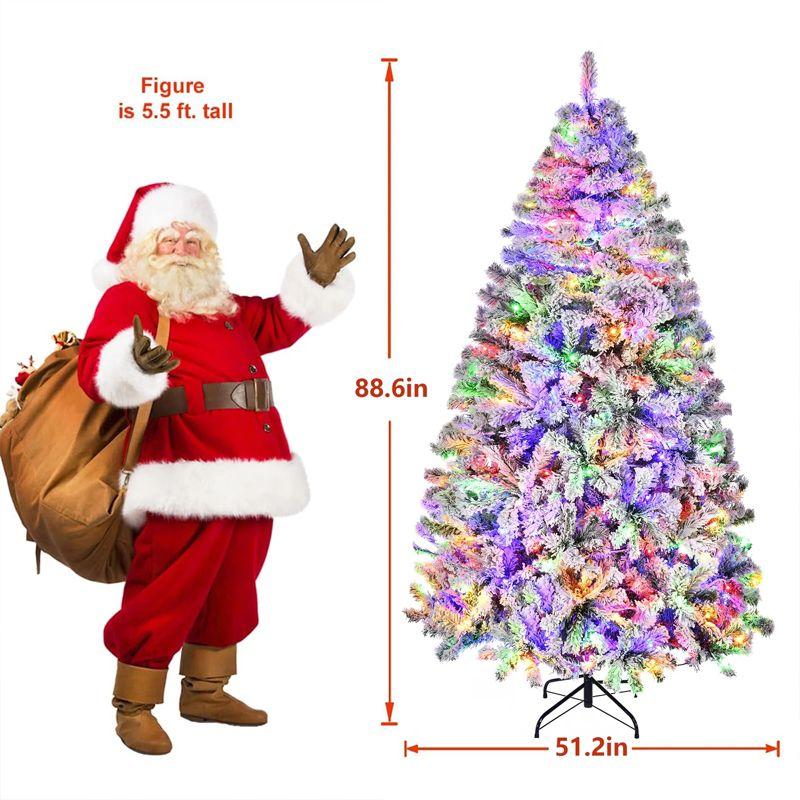 Best Choice Products Snow Flocked Christmas Tree, Premium Holiday Pine Branches, Foldable Metal Base