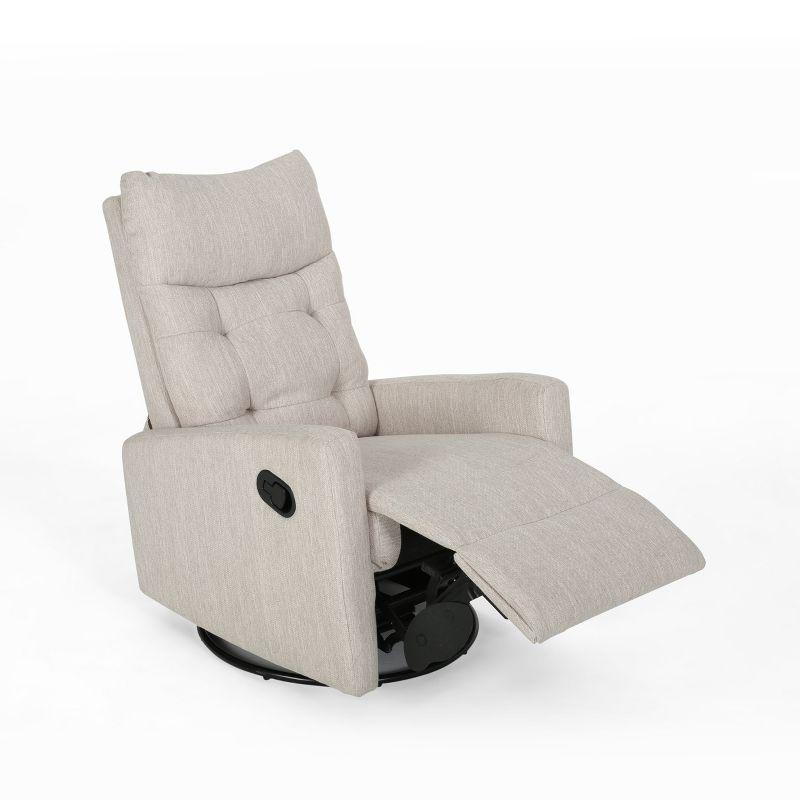 Christopher Knight Home Woodglen Contemporary Glider Swivel Recliner Beige: Upholstered Polyester, Wood Frame