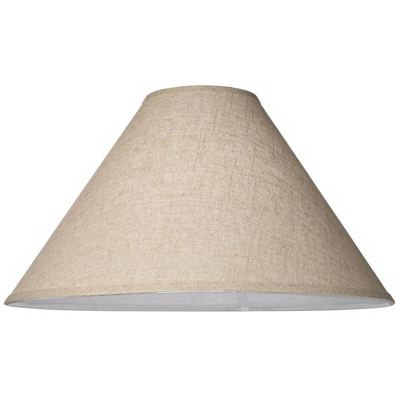 Springcrest Empire Lamp Shade Fine Burlap Large 6" Top x 21" Bottom x 13.5" High Spider Fitting with Replacement Harp and Finial