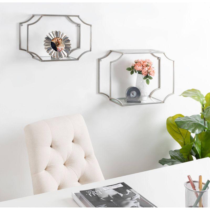 2pc Ciel Modern Glam Metal Wall Shelf Set - Kate & Laurel All Things Decor