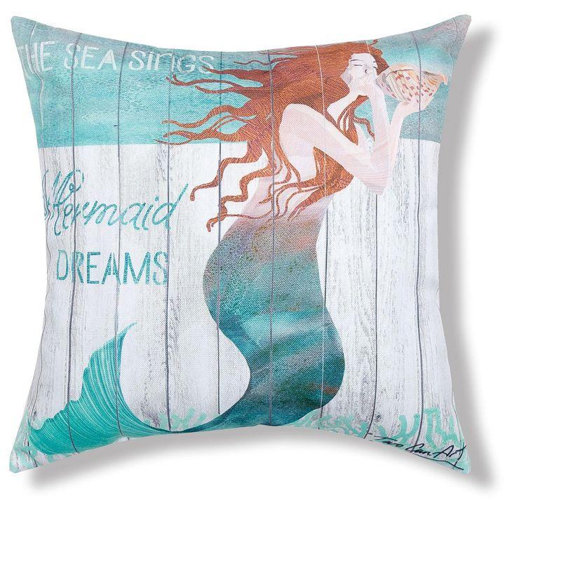 18" x 18" Colorful Mermaid Dreams Nautical Throw Pillow