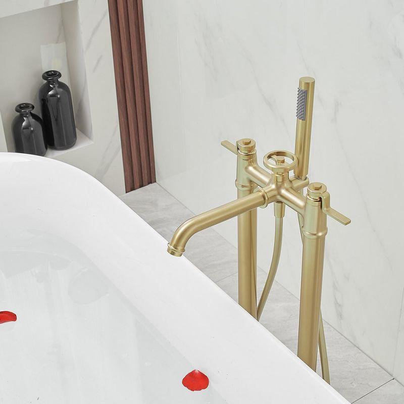 Floor Clawfoot Tub Faucet with Diverter