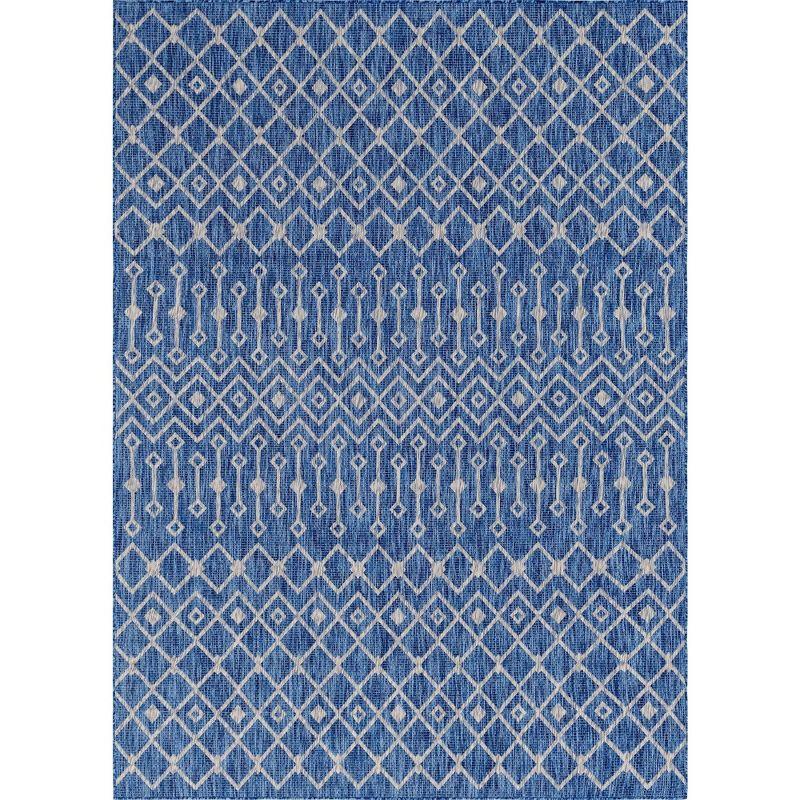 Unique Loom 8' 0 x 11' 4 Rectangle Indoor/Outdoor Trellis Blue Area Rug