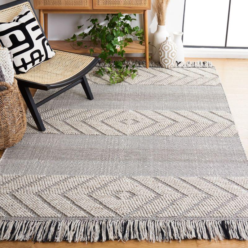Foundry Select Ailiedh Vermont Flat Weave Wool/Cotton Striped Rug in Beige/Ivory