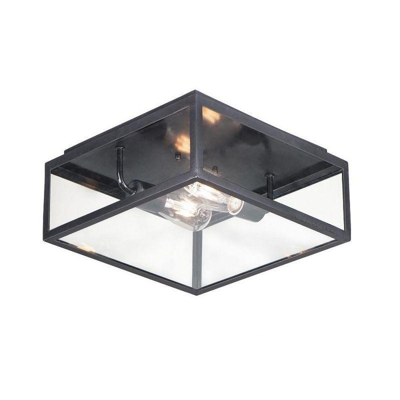 Catalina Dark Bronze and Clear Glass Flush Mount Light