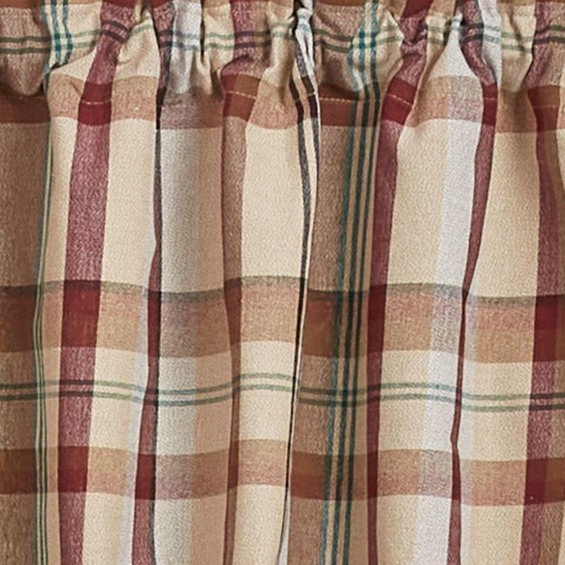 Plaid Burlap Rod Pocket Valance 14"L