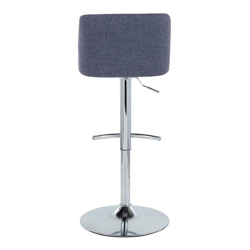 Swivel Upholstered Adjustable Height Counter Stool with Metal Frame