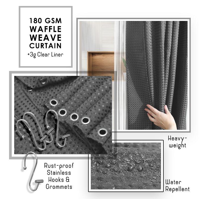 Shower Caddy and Bathroom Accessories Set - 25PC Gray Bathroom Accessory Set with Black Shower Shelf Caddy Set