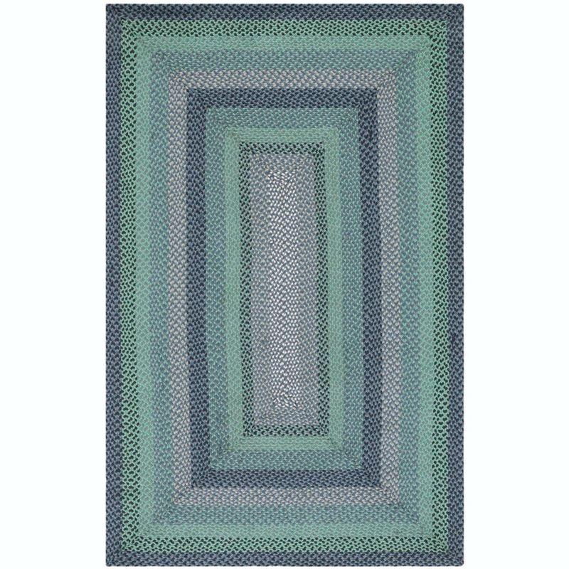 Braided BRD651 Flat Weave Indoor Area Rug - Grey/Green - 5'x8' - Safavieh
