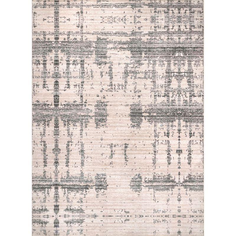 Nuloom Ariana Abstract 4x6 Machine Washable Indoor Area Rug for Living Room Bedroom Dining Room Kitchen, Grey/Beige