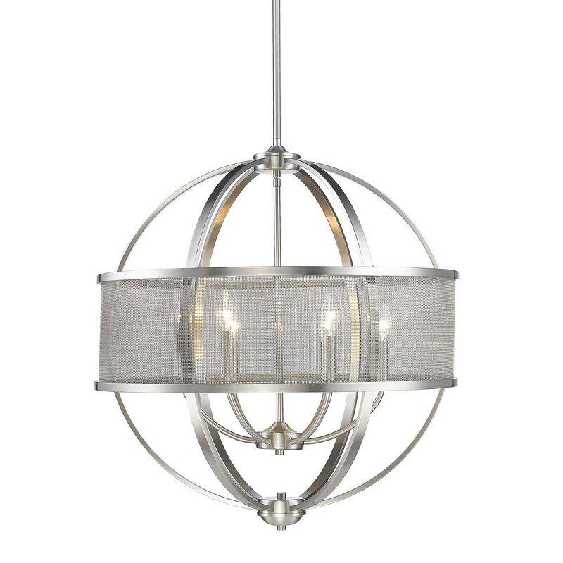 Contemporary Silver 6-Light Industrial-Chic Chandelier