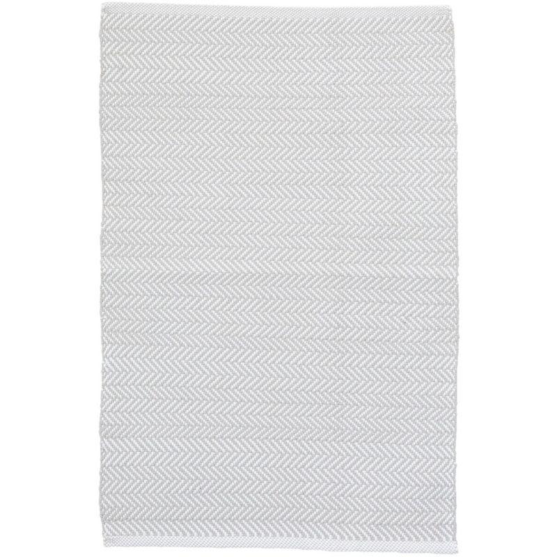 Herringbone Pearl Grey/White Handwoven Indoor/Outdoor Rug
